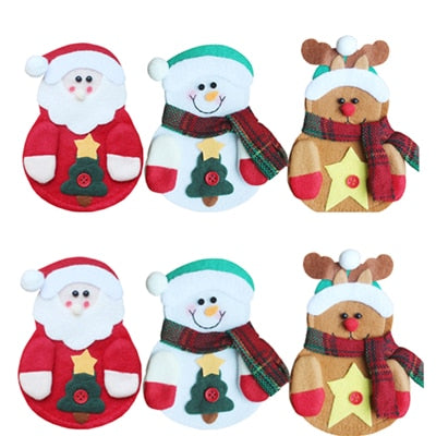 6Pcs 2018 Christmas Decorations For Home Table Dinner Decor Cute Cutlery Suit Knifes Folks Bag Holder Pockets Xmas New Year - nicpigeon