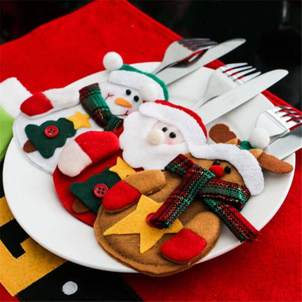 6Pcs 2018 Christmas Decorations For Home Table Dinner Decor Cute Cutlery Suit Knifes Folks Bag Holder Pockets Xmas New Year - nicpigeon