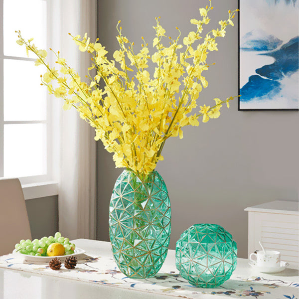 European Geometric Glass Vase Gift Home Decoration Fresh or Dry Flower Arrangement Living Room Bedroom Ornament Drop Shipping - nicpigeon