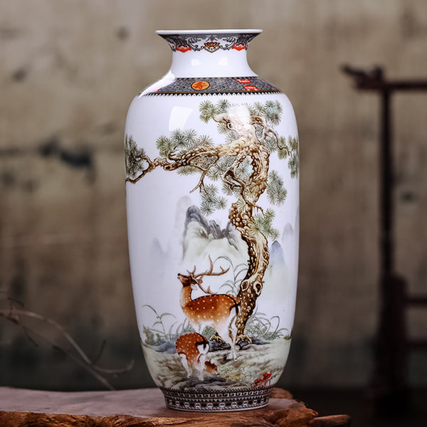 Jingdezhen Ceramic Vase Vintage Chinese Style Animal Vase Fine Smooth Surface Home Decoration Furnishing Articles - nicpigeon