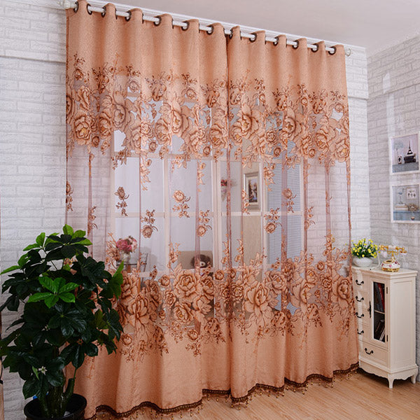 New tulle in Translucidus window curtain Jacquard embroidered volie sheer curtains for living room the bedroom panel - nicpigeon