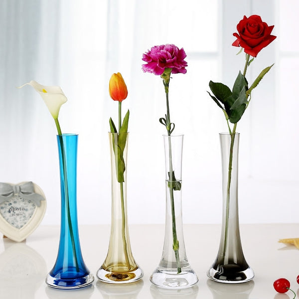 new fashion multi-color glass vase handmade blown for Home Decoration 25cm height - nicpigeon