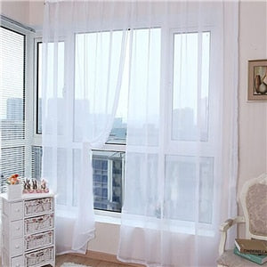 Ouneed purple curtain 1 PCS Pure Color Tulle Door Window Curtain Drape Panel Sheer Scarf Valances*30 GIFT 2017 Drop shipping - nicpigeon