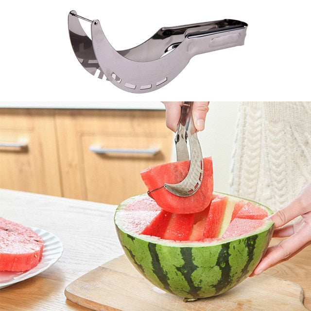 Watermelon Slicer Kitchen Gadgets Stainless Steel Fruit Cutter Melons Knife Fast Watermelon Slicer Cutting Tools - nicpigeon