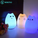 Silicone Touch Sensor LED Night Light For Children Baby Kids 7 Colors 2 modes Cat LED USB LED Night Lamp - nicpigeon