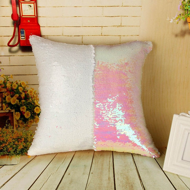 Meijuner Reversible Glitter Mermaid DIY Sequins Cushion Cover Throw Pillow Cushion Cover Car Home Sofa Decoration Pillowcase - nicpigeon