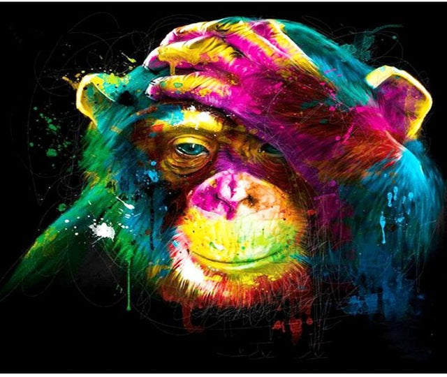 CHENISTORY Monkey DIY Painting By Numbers Animals Painting Calligraphy Acrylic Paint By Numbers For Home Decor 40x50cm Artworks - nicpigeon