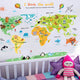 Cartoon world map PVC DIY Self Adhesive Vinyl Wall Stickers Bedroom Home Decor for Children Room Decoration Art Wall Decal Mural - nicpigeon