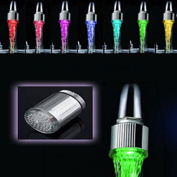 SOLEDI 7 Colors LED Water Faucet Stream Light Automatically Changing Glow Shower Tap Head  Led Bathroom Kitchen Kitchen Tap TE - nicpigeon