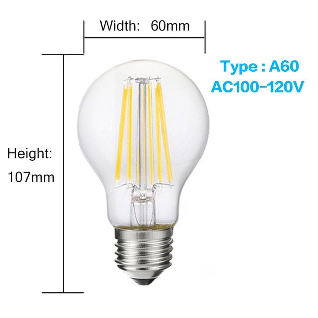 LUCKY Led Bulb E27 Dimmable 2w 4w 6w 8w E14 Led Candle Light Bulb 110v 220v Vintage Filament Lamp For Chandelier Lighting . - nicpigeon