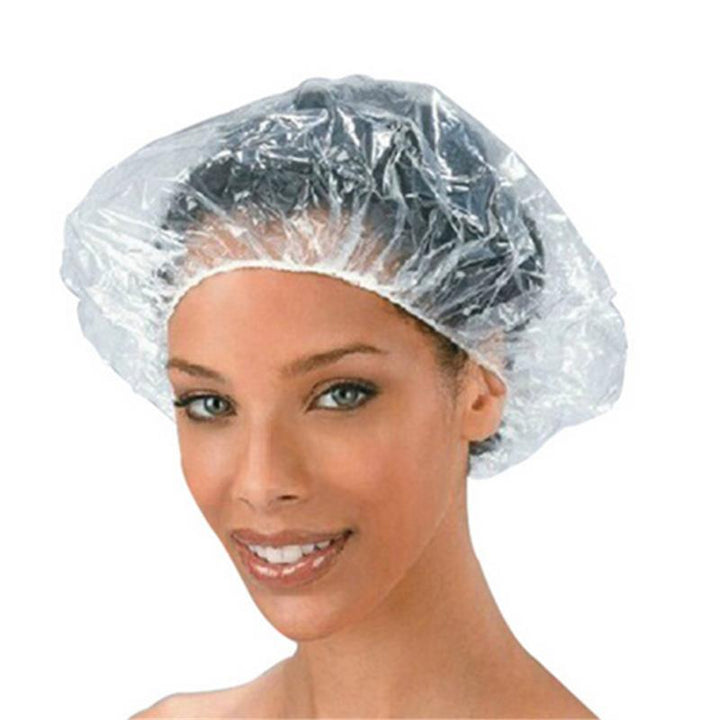 20pcs Disposable Hat Hotel One-Off Elastic Shower Bathing Cap Clear Hair Salon Bathroom Products - nicpigeon