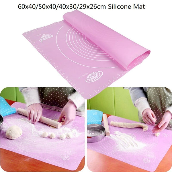 Large Silicone Baking Mat Non-stick Mat Thickening Kneading Dough Pad Baking Pastry Rolling Kitchen Baking Mat Bakeware Liners - nicpigeon