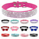 Bling Rhinestone Puppy Cat Collars Adjustable Leather Bowknot Kitten Collar For Small Medium Dogs Cats Chihuahua Pug Yorkshire - nicpigeon