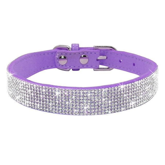 Bling Rhinestone Puppy Cat Collars Adjustable Leather Bowknot Kitten Collar For Small Medium Dogs Cats Chihuahua Pug Yorkshire - nicpigeon