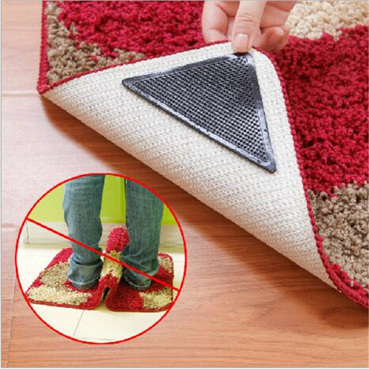 2Pairs Non-Slip Rug Carpet Mat Grippers Anti Skid Corners Pad for Bathroom Kitchen Living Room Silicone Mat Grippers - nicpigeon