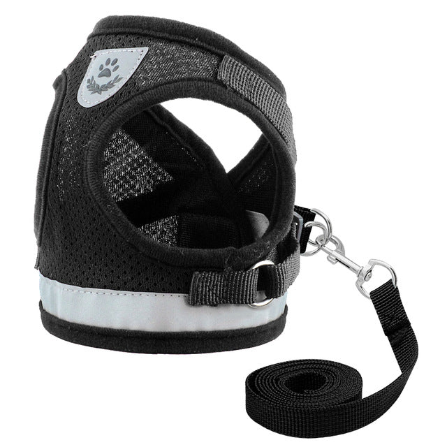 Dog Harness for Chihuahua Pug Small Medium Dogs Nylon Mesh Puppy Cat Harnesses Vest Reflective Walking Lead Leash Petshop - nicpigeon